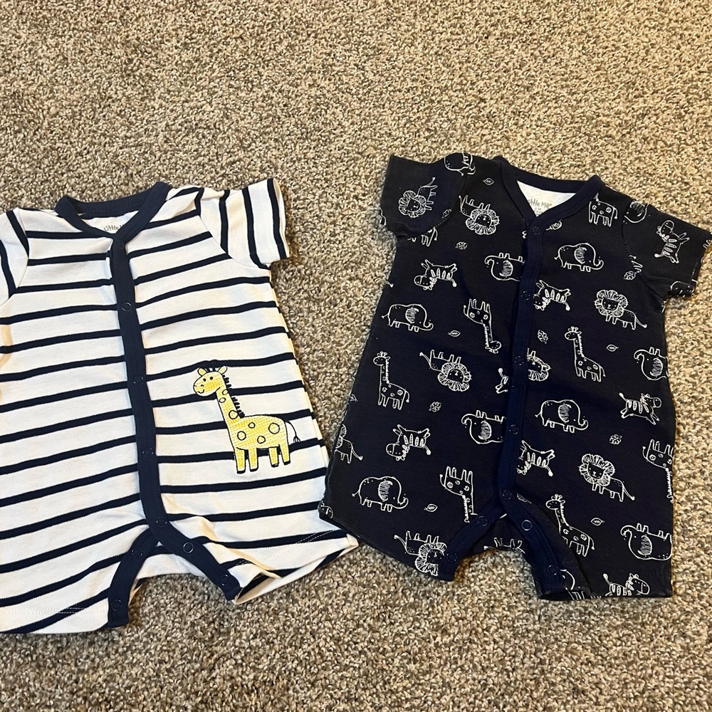 Striped and Animal Print Kids One Piece Set